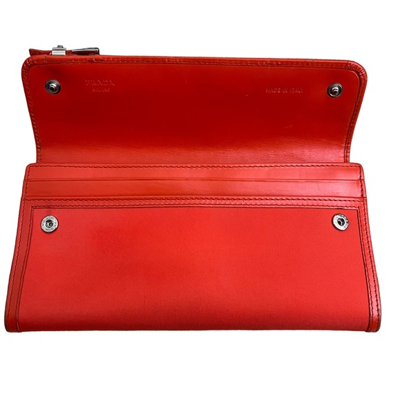 Prada Long Wallet Orange Leather - Picture 5 of 16
